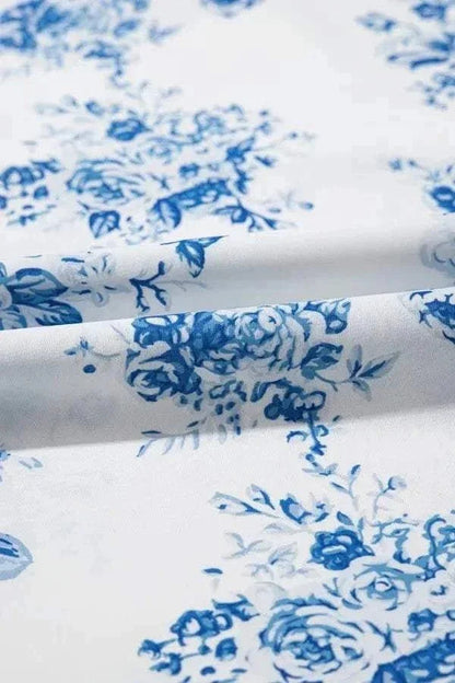 Split Asymmetrical Ruffled Printed Skirt - VILLA FASHION