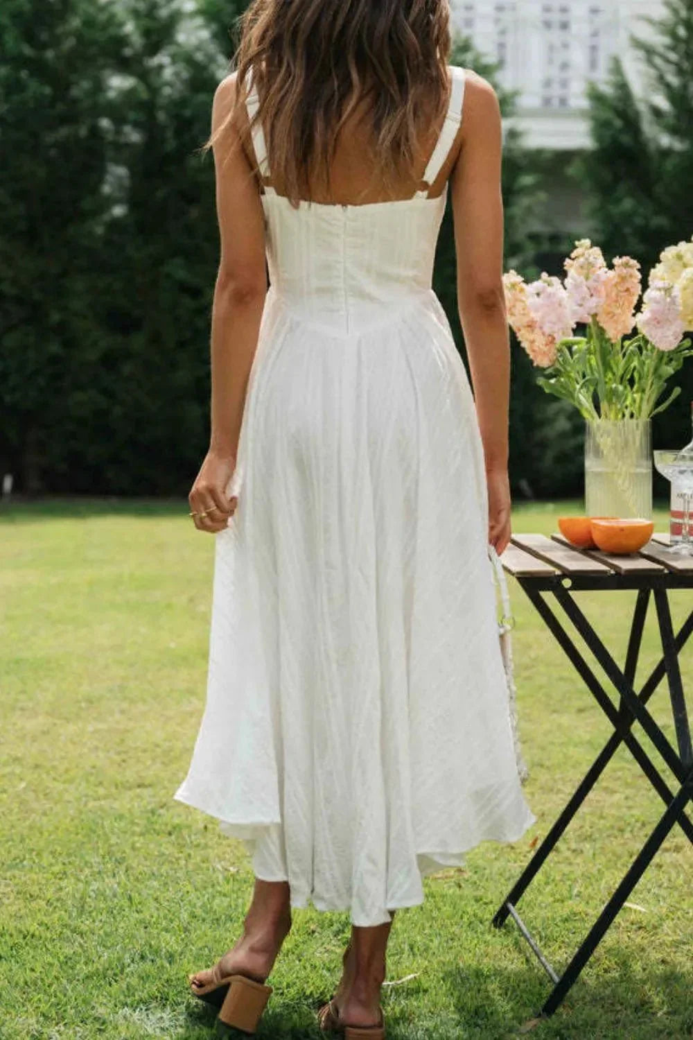 Square Neck Midi Cami Dress - VILLA FASHION