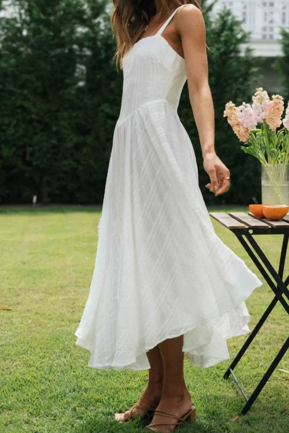 Square Neck Midi Cami Dress - VILLA FASHION