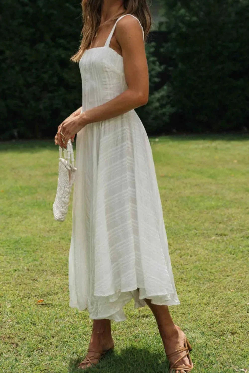 Square Neck Midi Cami Dress - VILLA FASHION