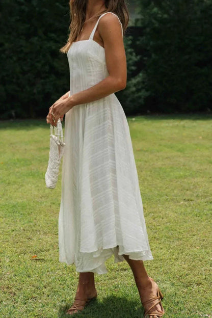 Square Neck Midi Cami Dress - VILLA FASHION