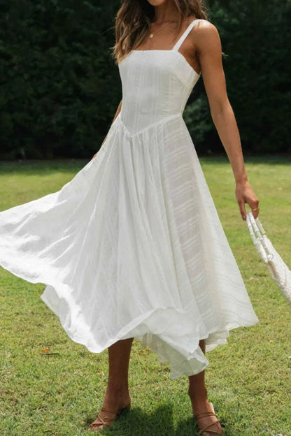 Square Neck Midi Cami Dress - VILLA FASHION