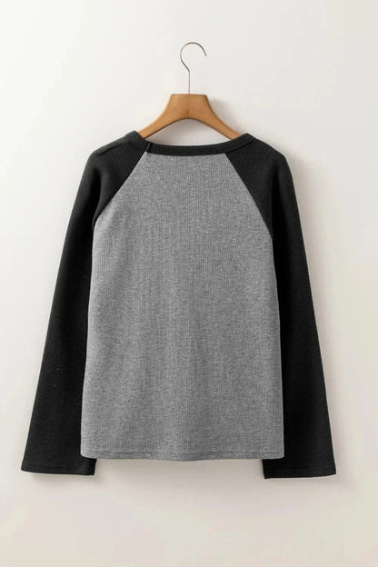 Star Round Neck Raglan Sleeve Top - VILLA FASHION