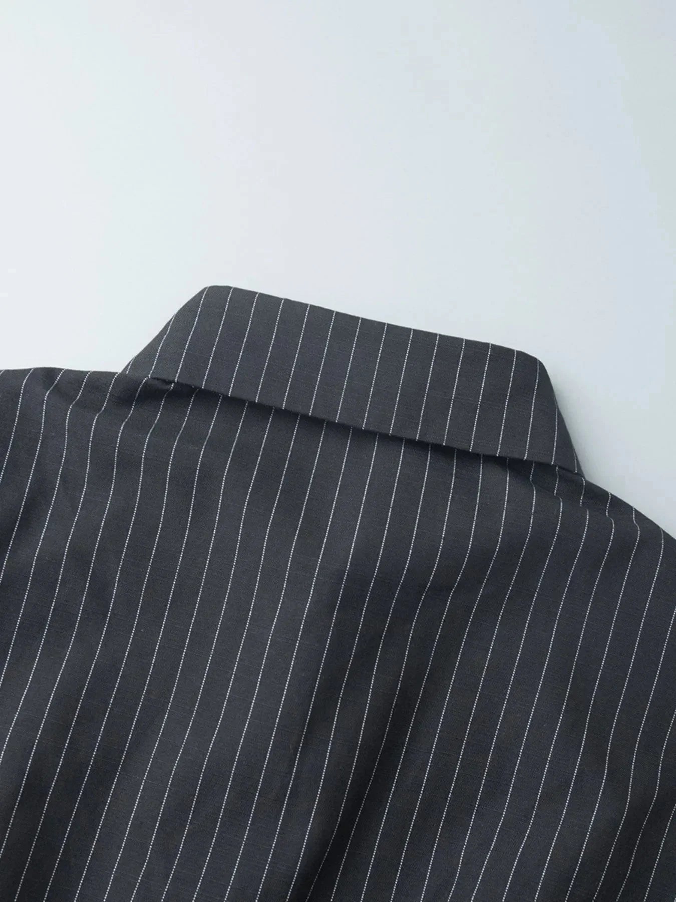 Striped Long Sleeve Shirt Dress - VILLA FASHION