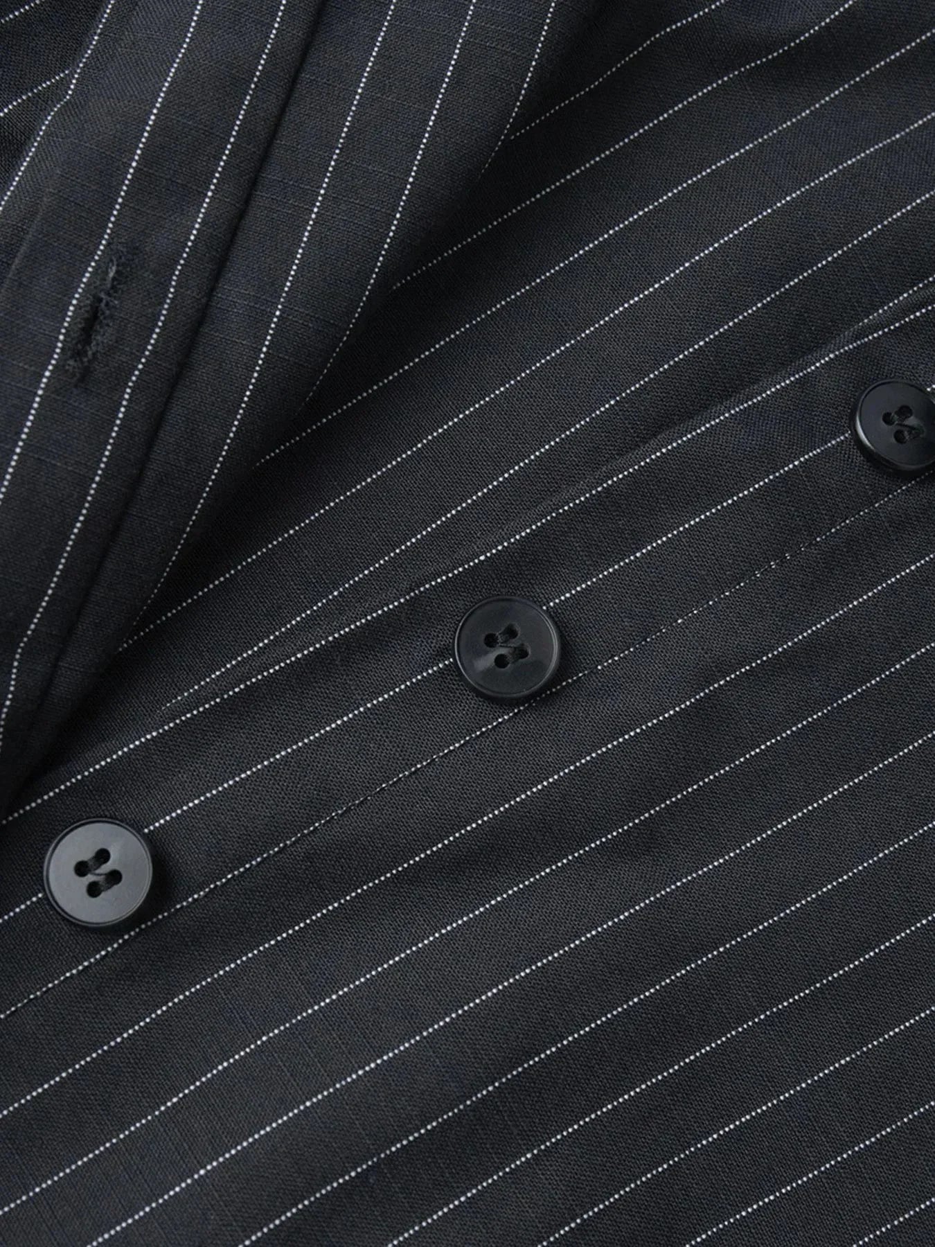 Striped Long Sleeve Shirt Dress - VILLA FASHION