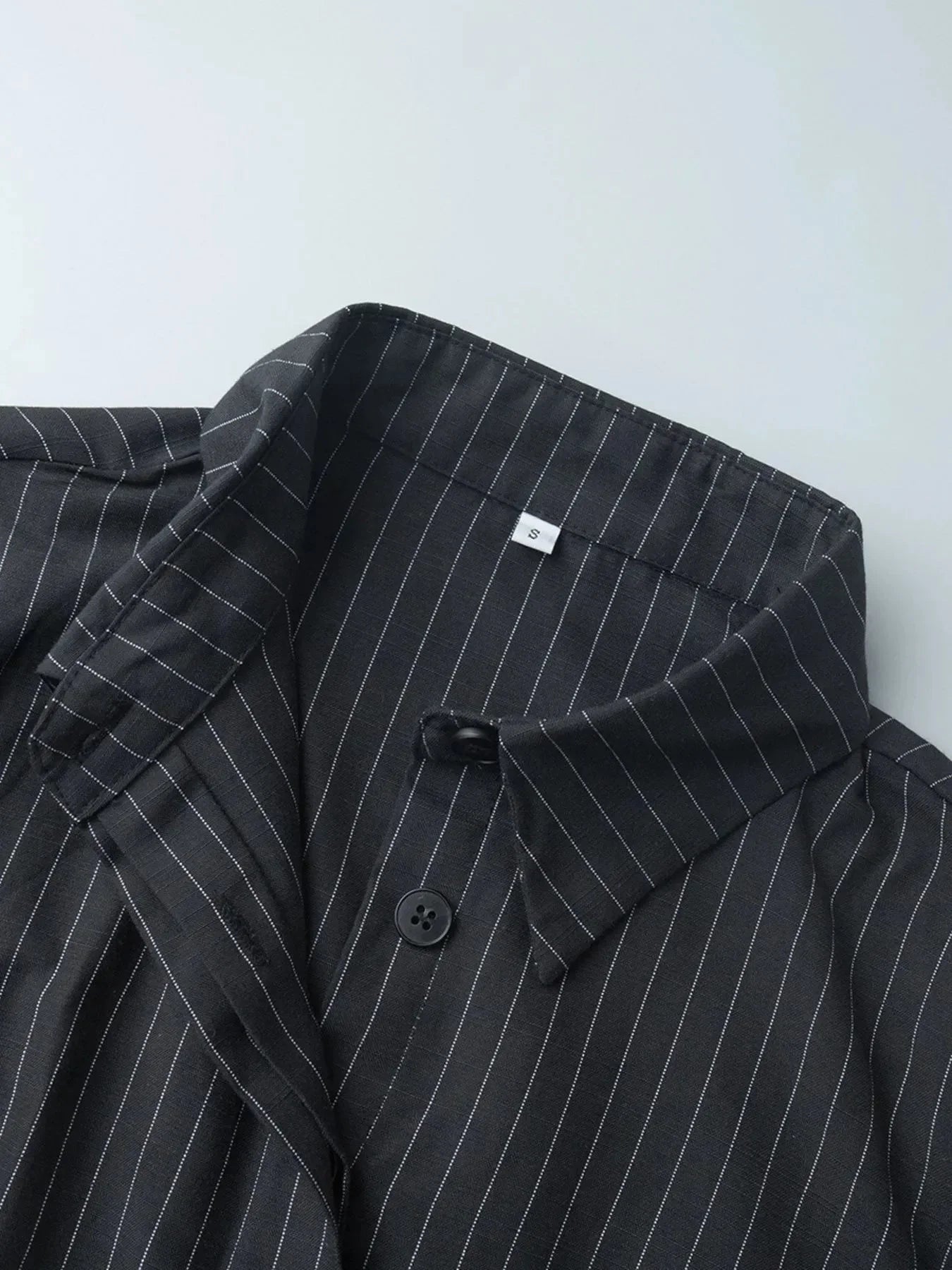 Striped Long Sleeve Shirt Dress - VILLA FASHION