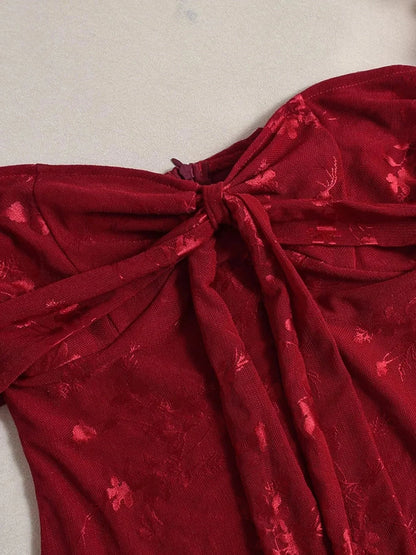 Sweetheart Neck Off Shoulder Dress - VILLA FASHION