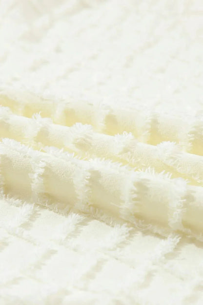 Textured Round Neck Top and Pants Set - VILLA FASHION