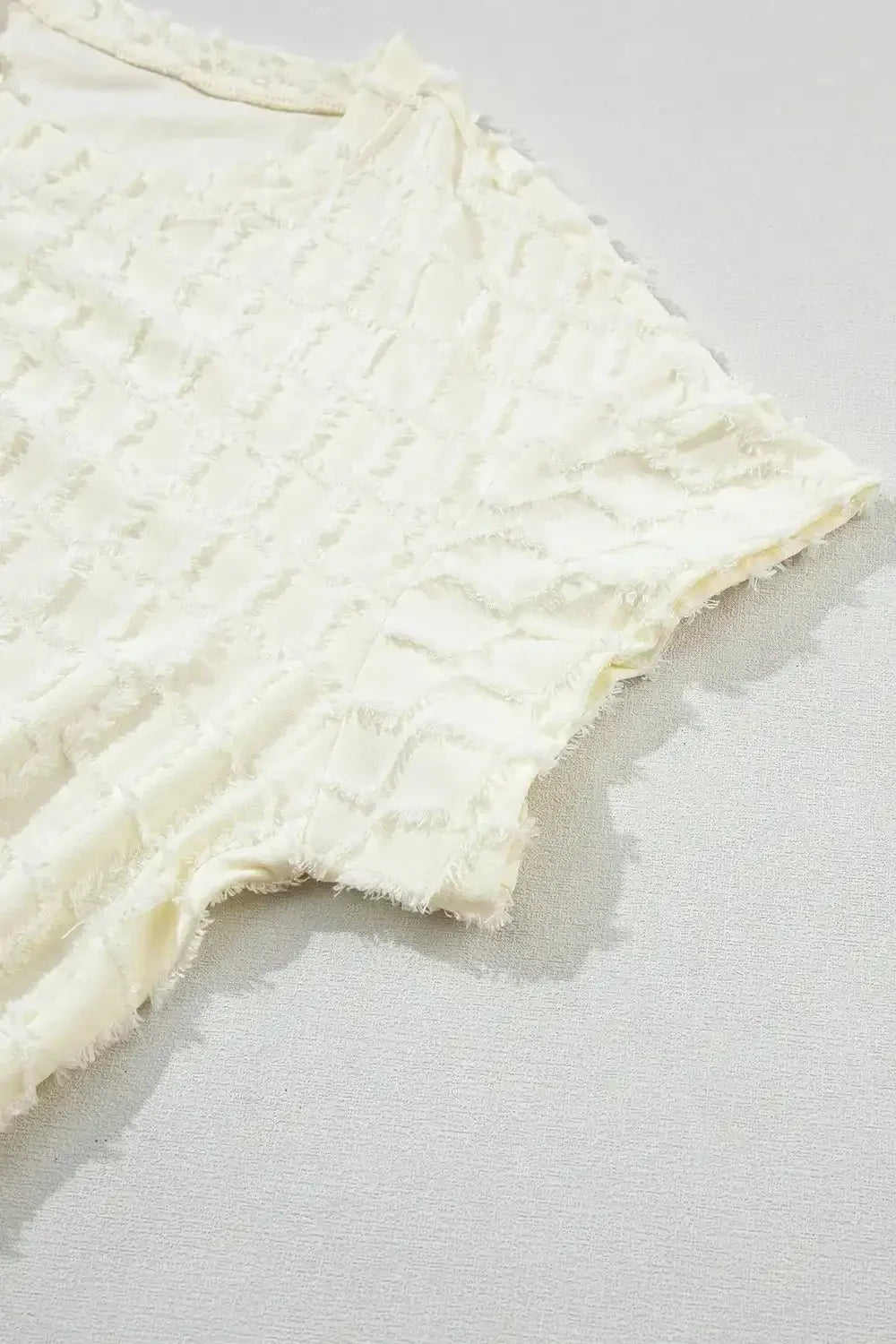 Textured Round Neck Top and Pants Set - VILLA FASHION