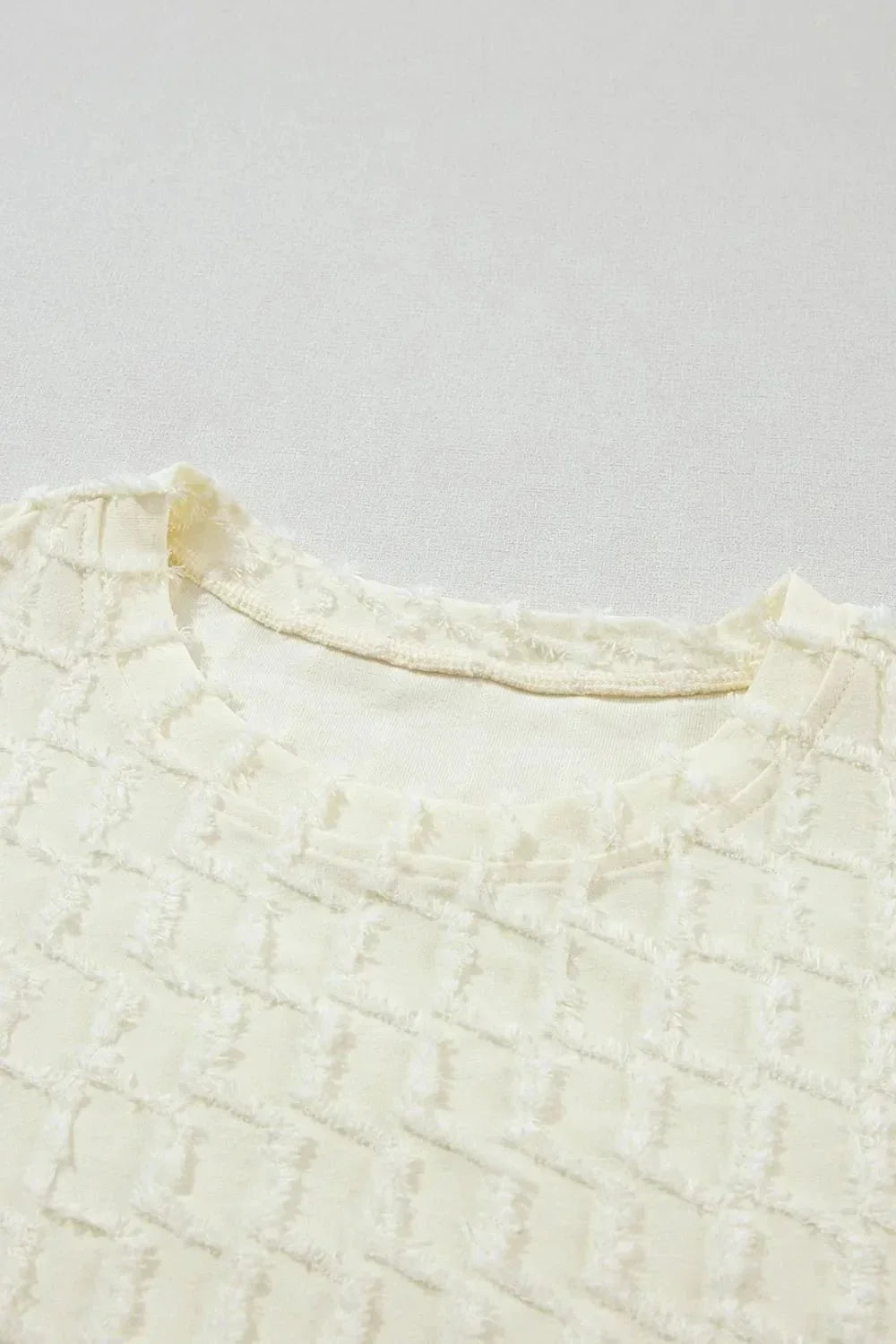 Textured Round Neck Top and Pants Set - VILLA FASHION