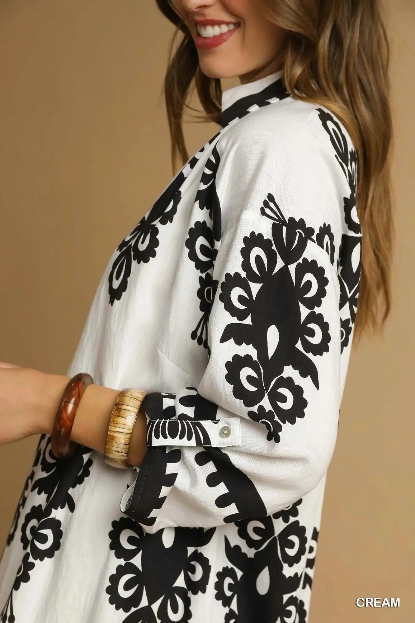 Umgee Abstract Print Midi Dress - VILLA FASHION