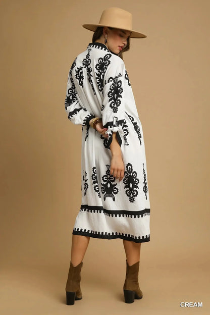 Umgee Abstract Print Midi Dress - VILLA FASHION