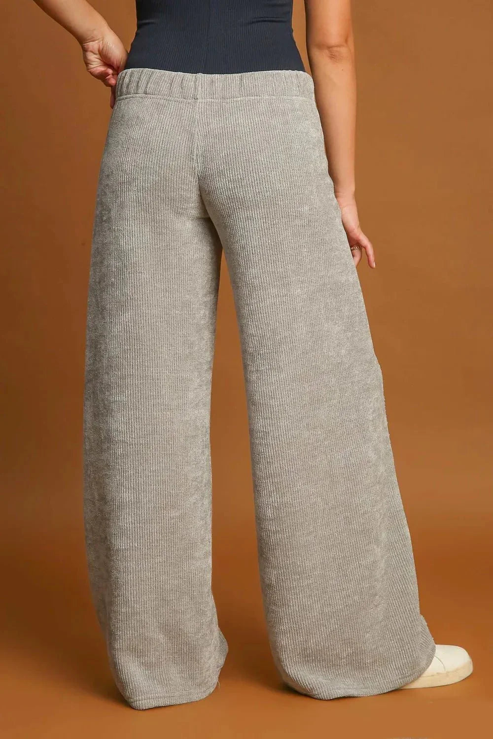 Umgee Elastic Waist Wide Leg Pants - VILLA FASHION