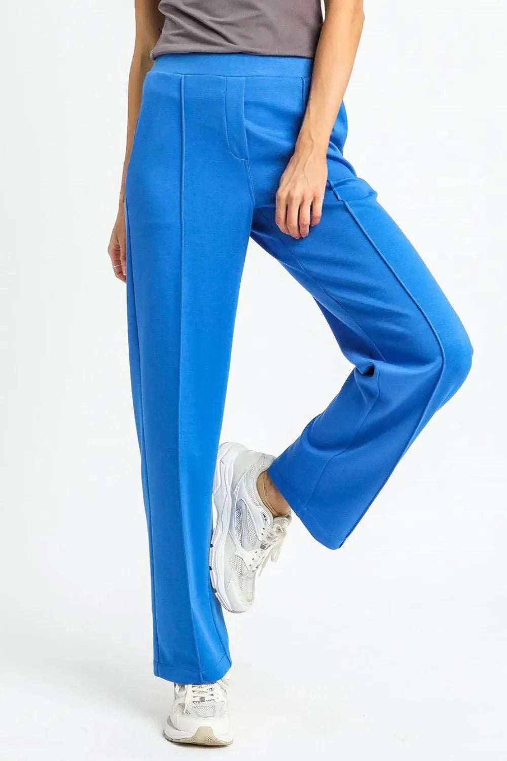 Umgee High Waisted Wide Leg Pants - VILLA FASHION