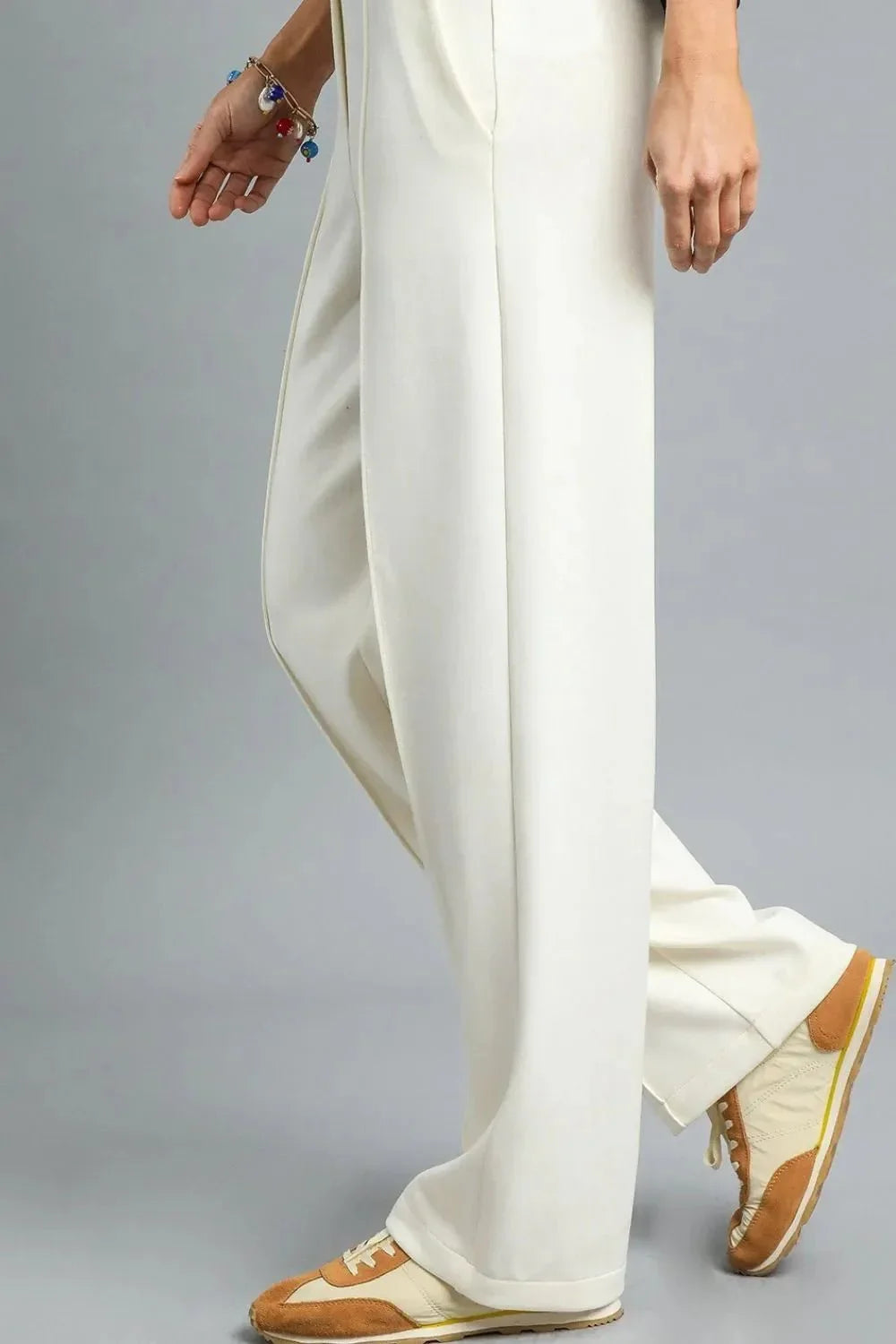 Umgee High Waisted Wide Leg Pants - VILLA FASHION