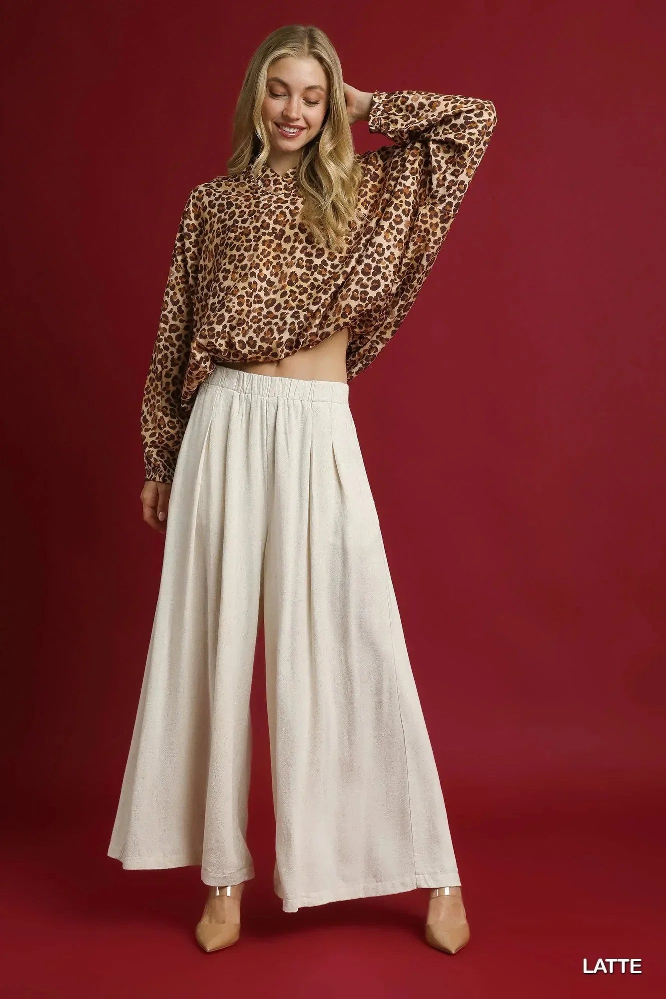 Umgee Leopard Print Balloon Sleeve Blouse - VILLA FASHION