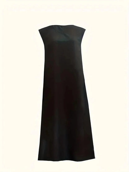 V - Neck Sleeveless Maxi Tank Dress - VILLA FASHION