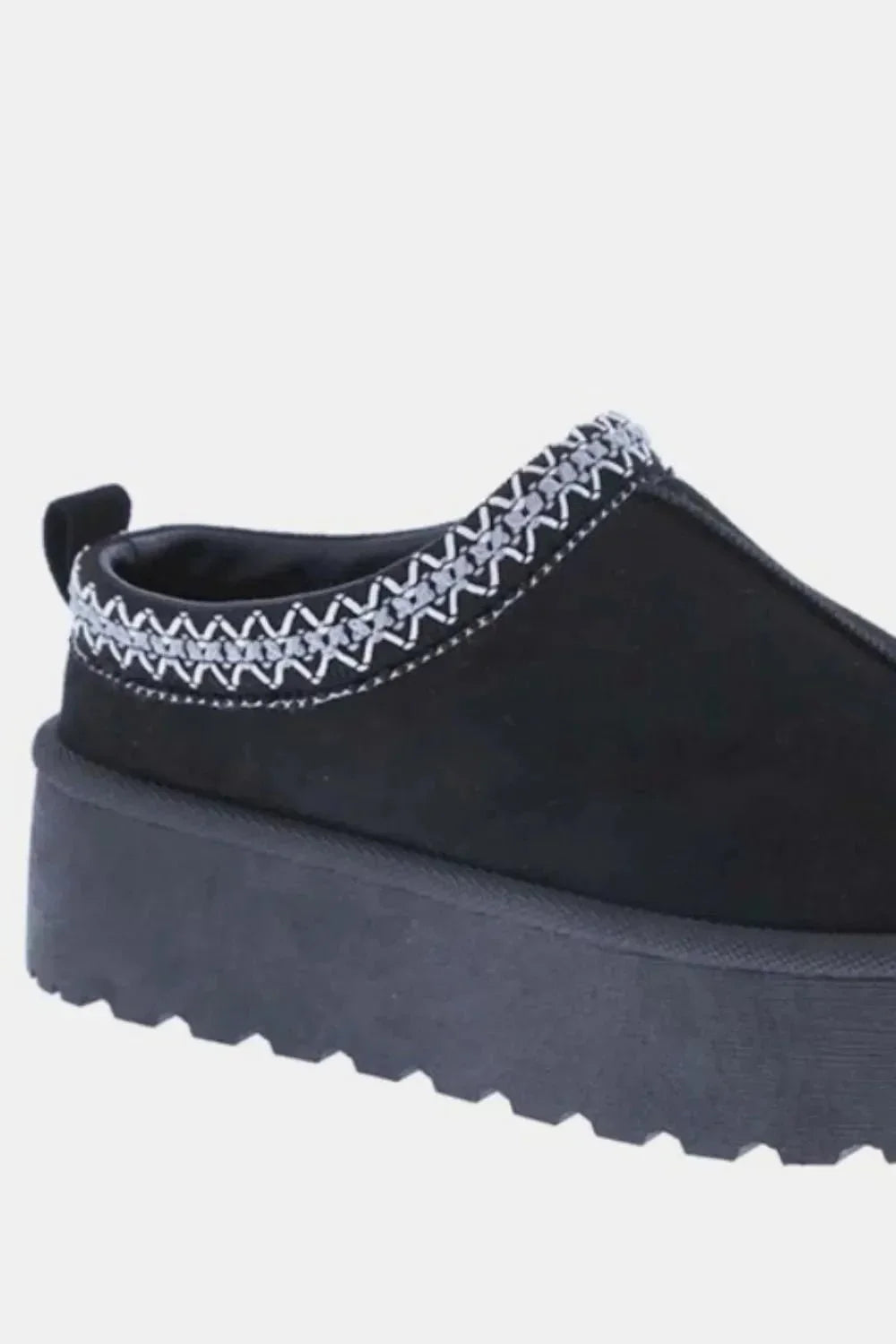 Weeboo Platform Embroidered Trim Slip - On Boots - VILLA FASHION