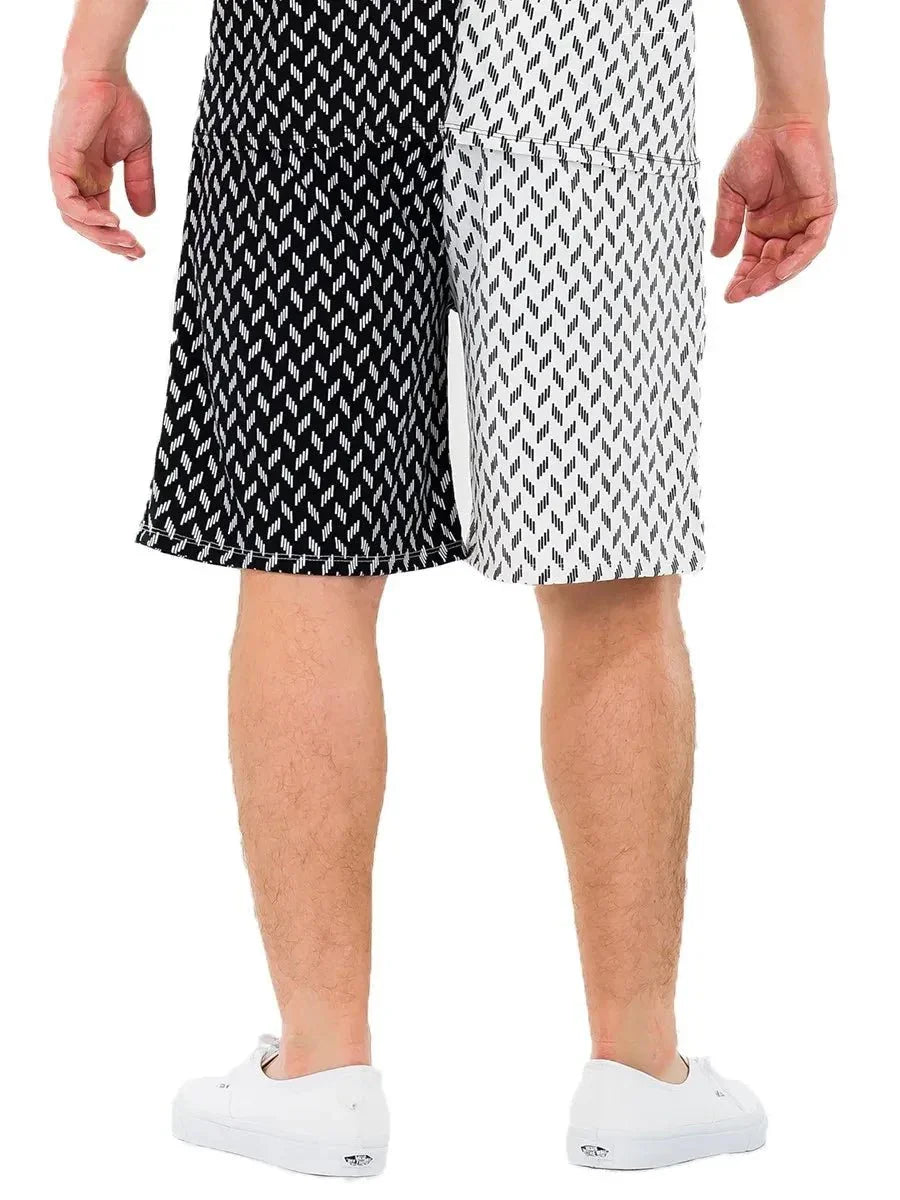 WEIV Men's Diamond Two Tone Print Shorts - VILLA FASHION