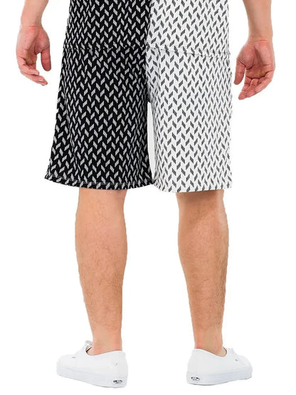 WEIV Men's Diamond Two Tone Print Shorts - VILLA FASHION