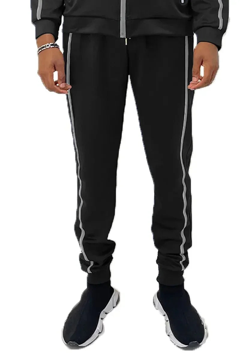 WEIV Men's Full Size Side Stripe Drawstring Active Joggers Plus Size - VILLA FASHION