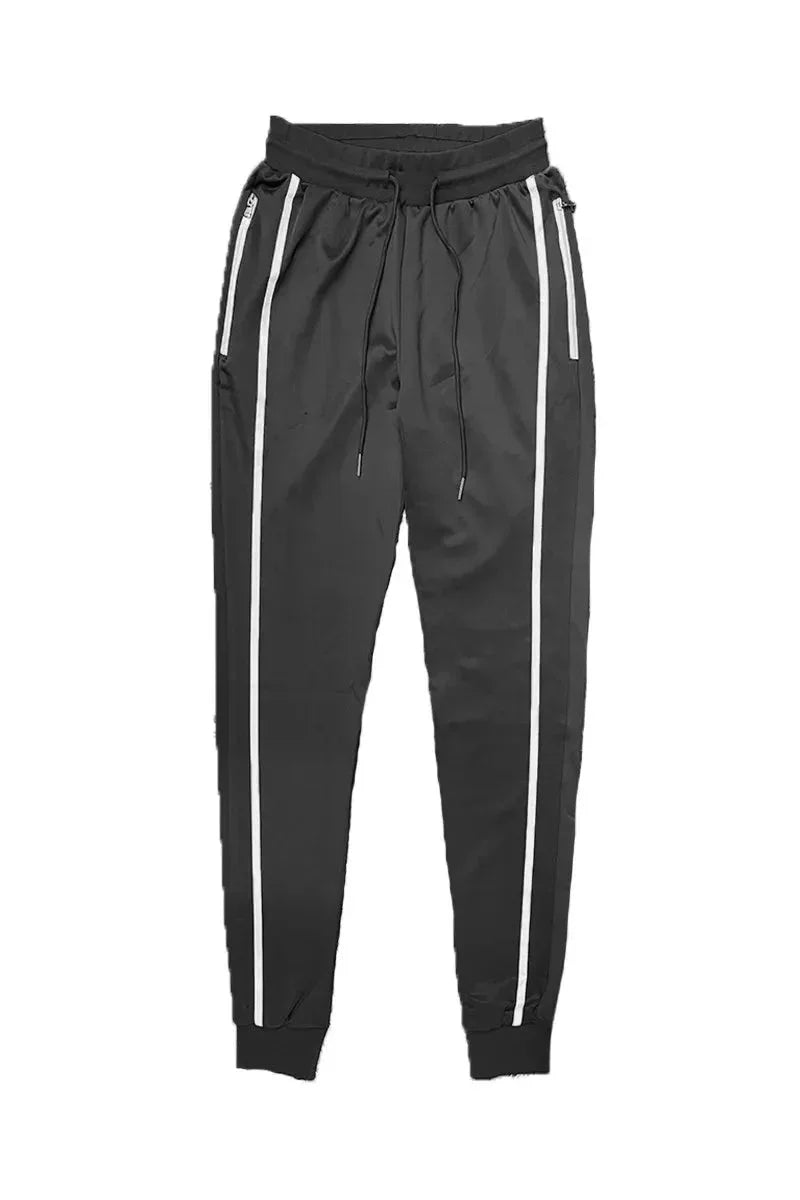 WEIV Men's Full Size Side Stripe Drawstring Active Joggers Plus Size - VILLA FASHION