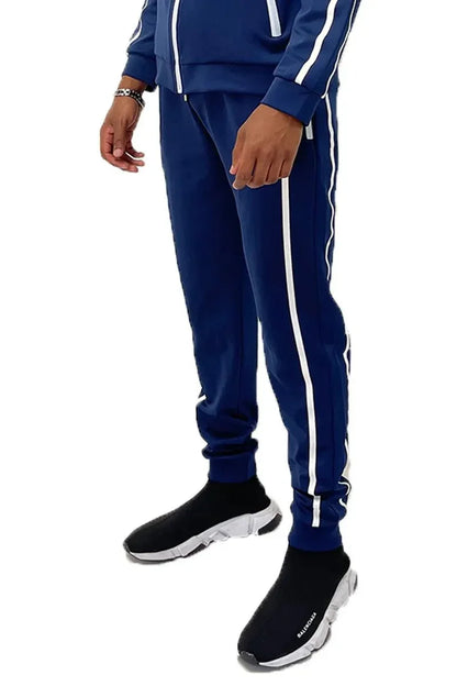 WEIV Men's Full Size Side Stripe Drawstring Active Joggers Plus Size - VILLA FASHION