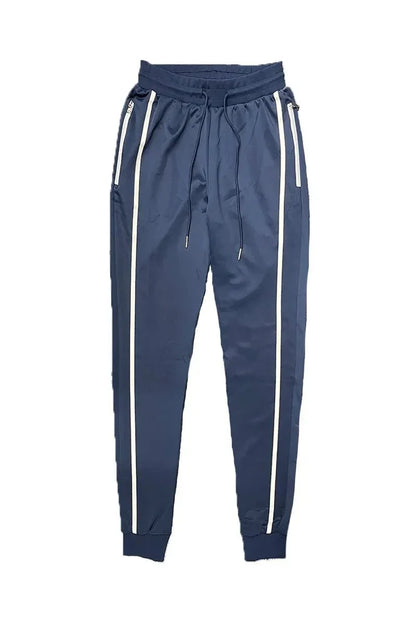 WEIV Men's Full Size Side Stripe Drawstring Active Joggers Plus Size - VILLA FASHION