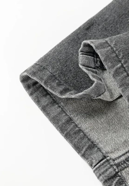 Wide Strap Button Down Denim Overall Dress - VILLA FASHION