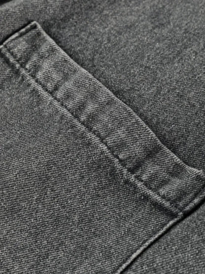 Wide Strap Button Down Denim Overall Dress - VILLA FASHION