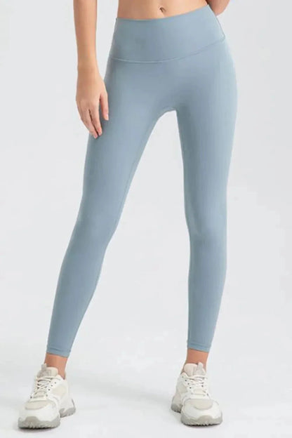 Wide Waistband Sport Leggings - VILLA FASHION