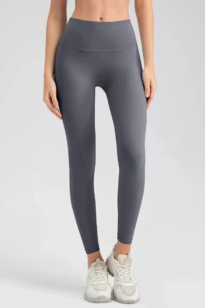 Wide Waistband Sport Leggings - VILLA FASHION