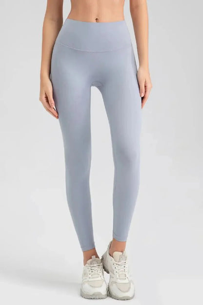 Wide Waistband Sport Leggings - VILLA FASHION