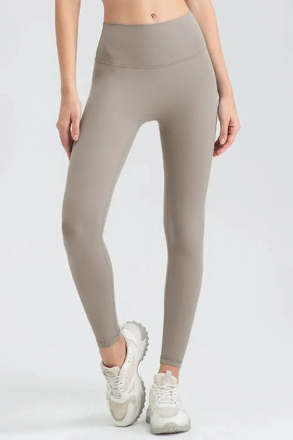 Wide Waistband Sport Leggings - VILLA FASHION