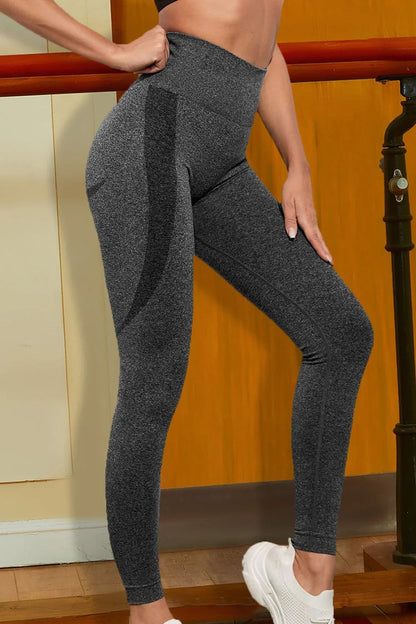 Wide Waistband Sports Leggings - VILLA FASHION