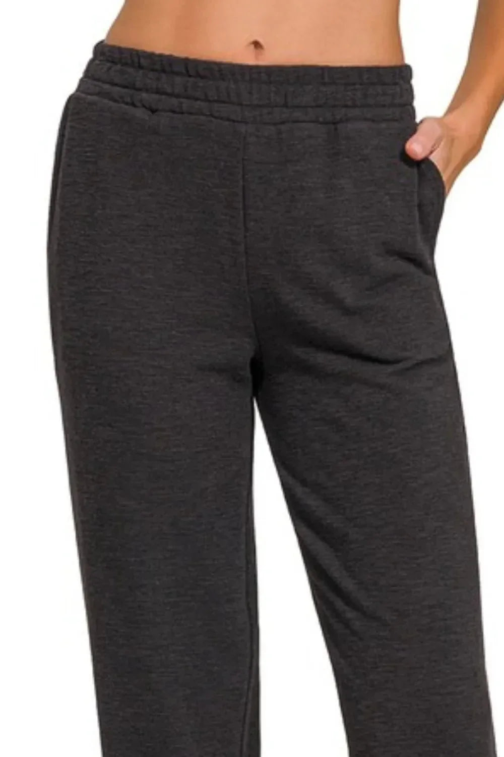 Zenana Cotton Slub Jogger Pants - VILLA FASHION