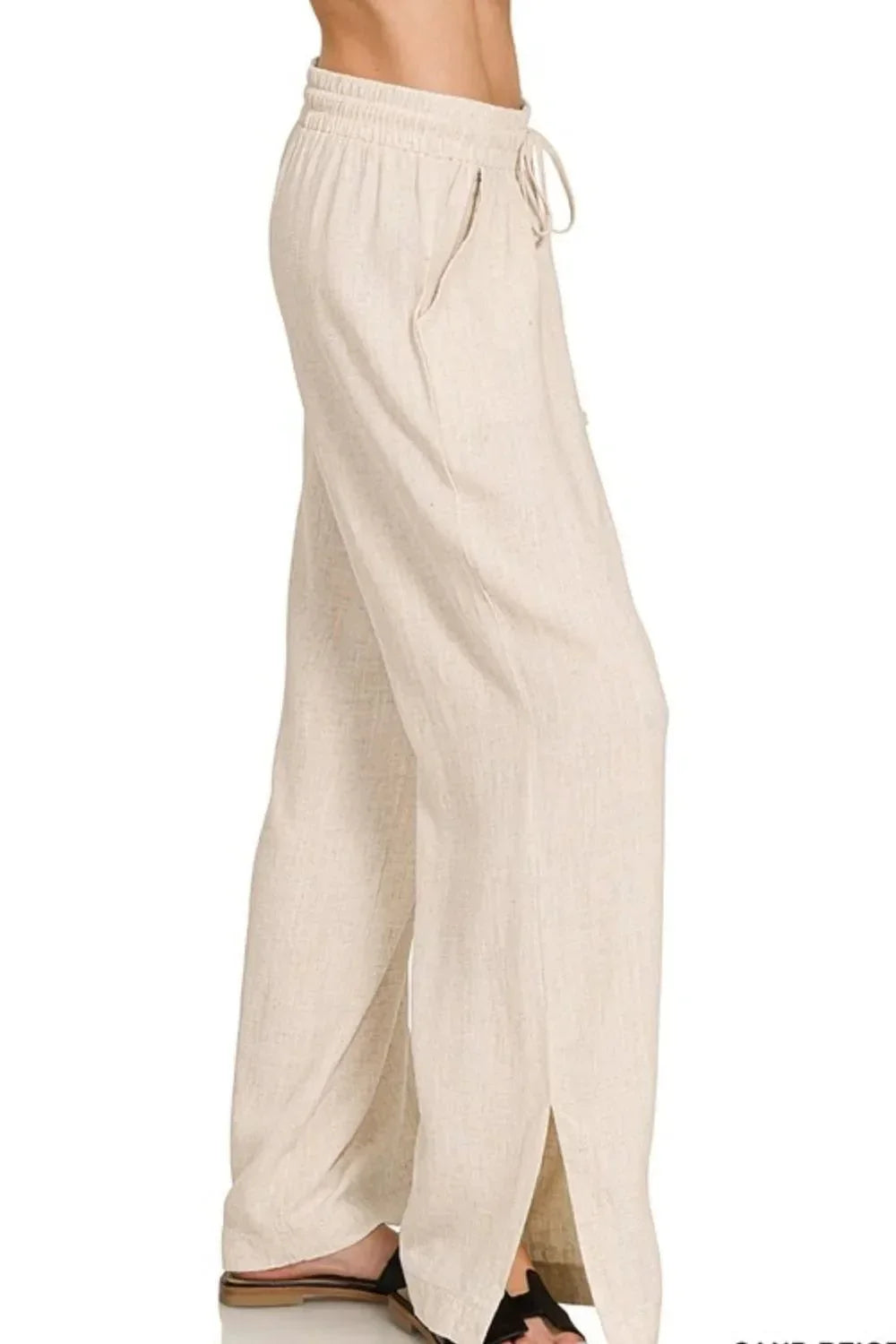 Zenana Linen Drawstring Pants - VILLA FASHION