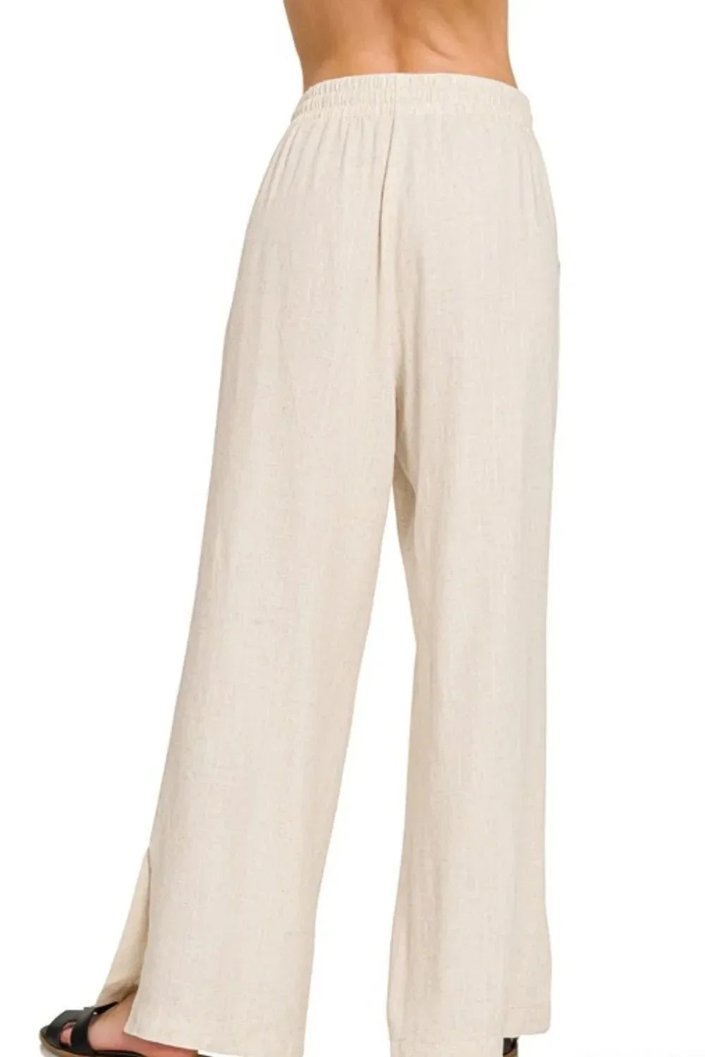 Zenana Linen Drawstring Pants - VILLA FASHION