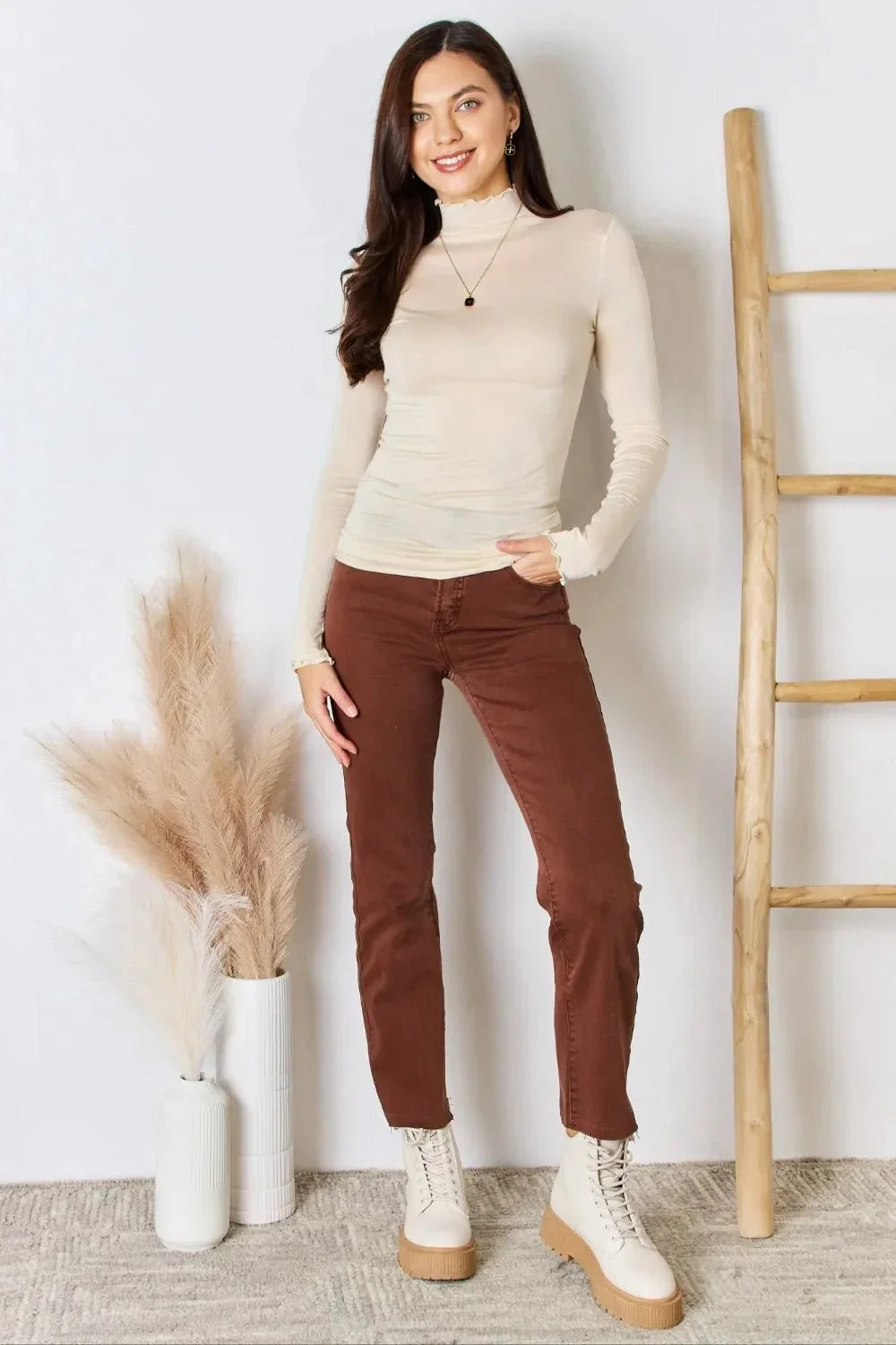 Zenana Mock Neck Layering Top - VILLA FASHION