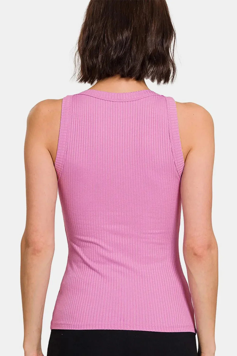 Zenana Ribbed Crew Neck Tank - VILLA FASHION