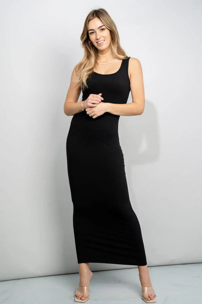 Zenana Scoop Neck Sleeveless Maxi Dress - VILLA FASHION