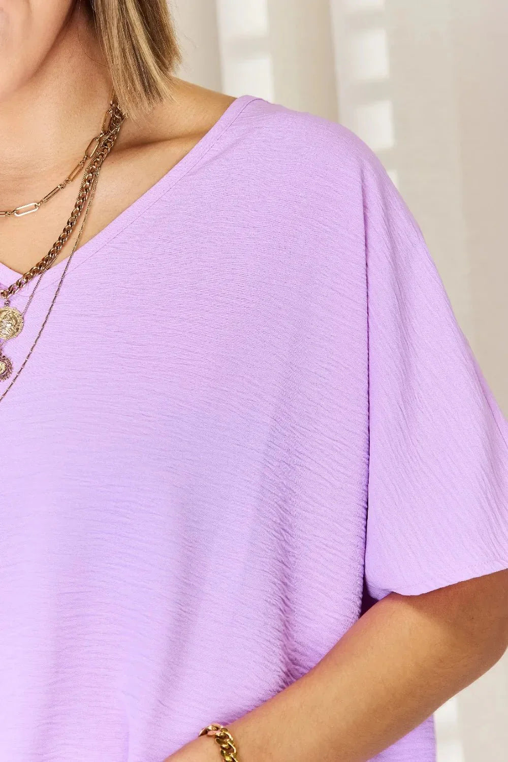 Zenana Texture Short Sleeve T-Shirt - VILLA FASHION