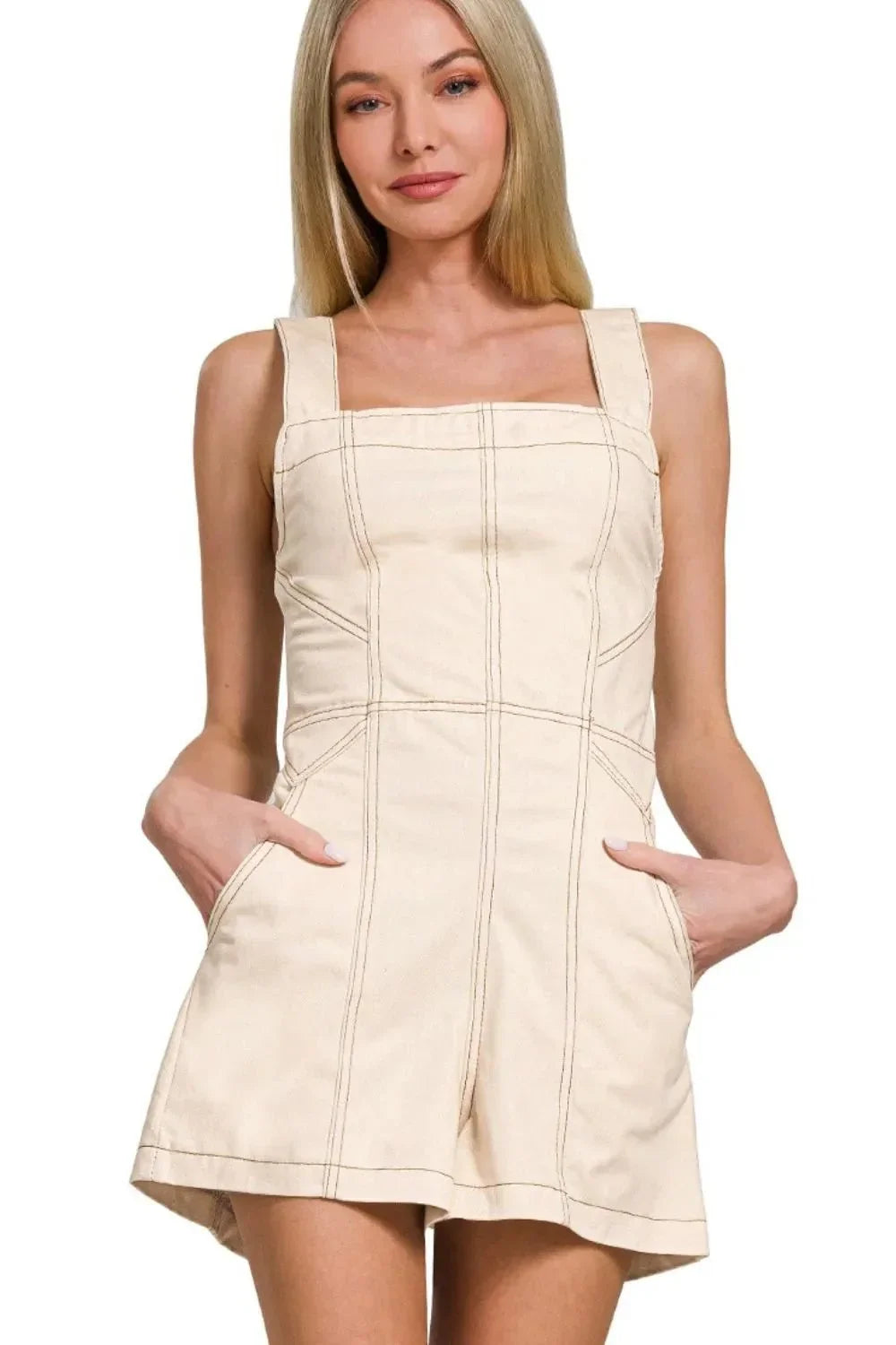 Zenana Tie Back Romper - VILLA FASHION