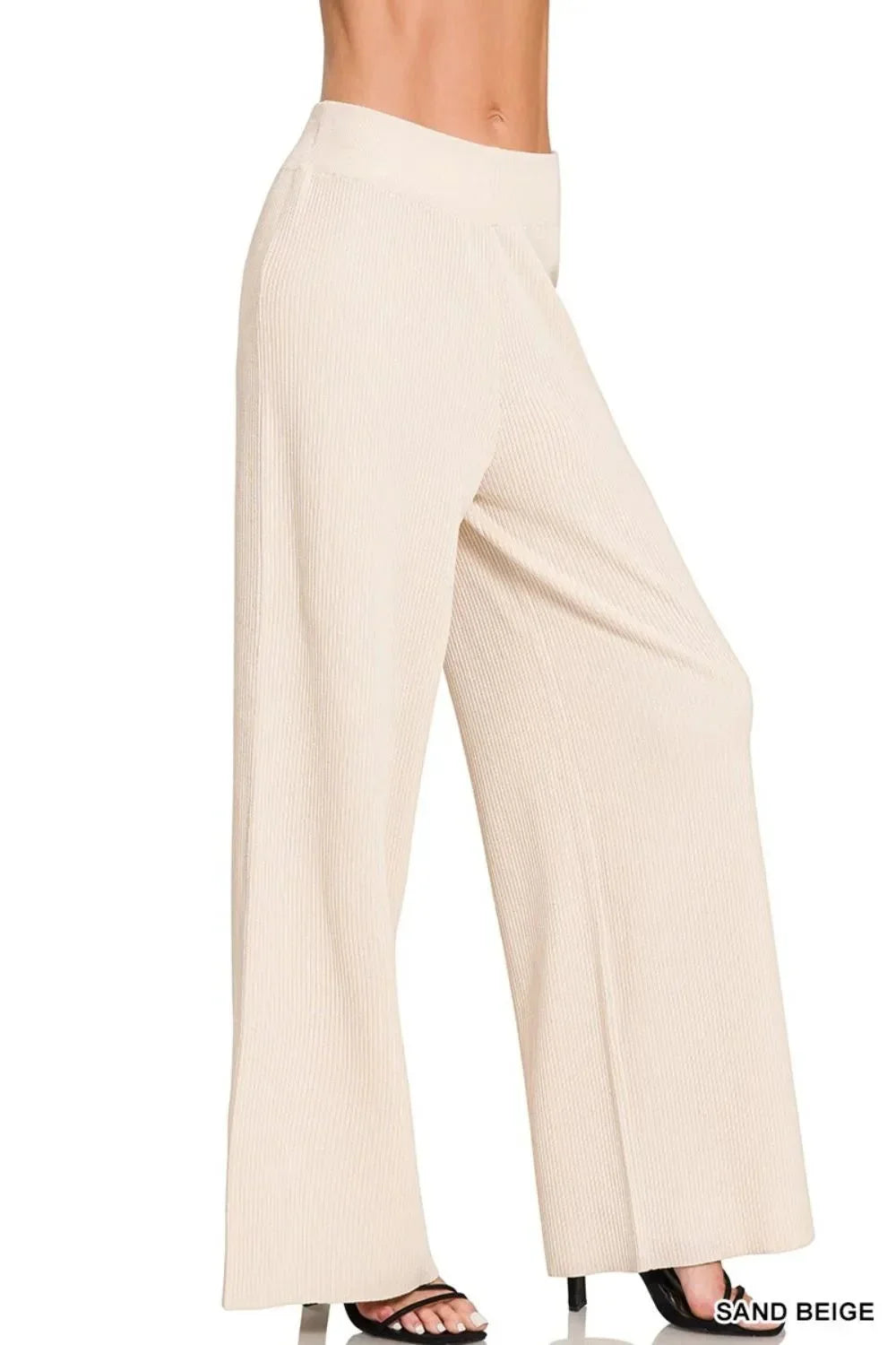 Zenana Viscose Ribbed Sweater Pants - VILLA FASHION