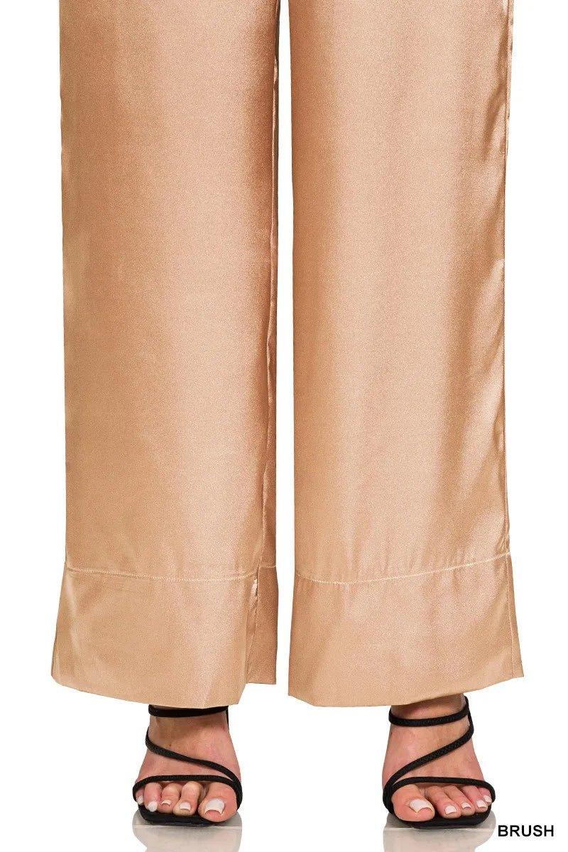 Zenana Wide - Leg Satin Pants - VILLA FASHION